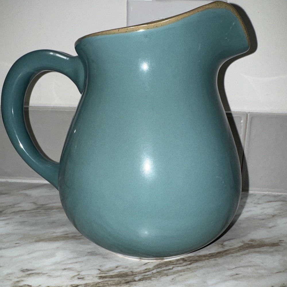 Franciscan Ventura Teal Blue Green Pitcher 8" Tall 5" By Johnson Brothers